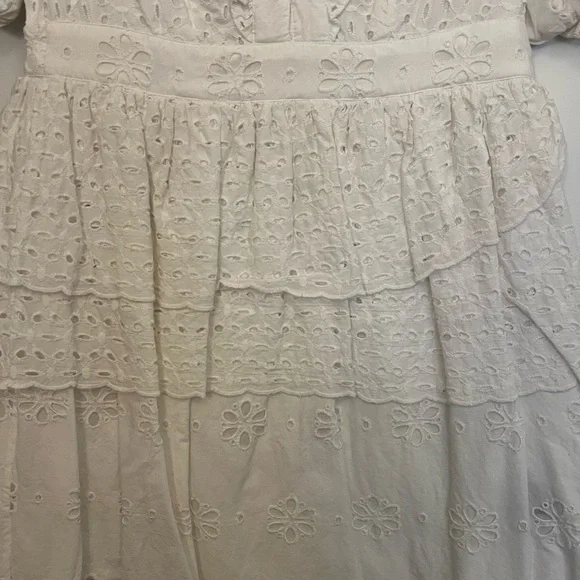 Walter Baker White Eyelet Ruffled Tiered Mini Dress - Picture 3 of 7